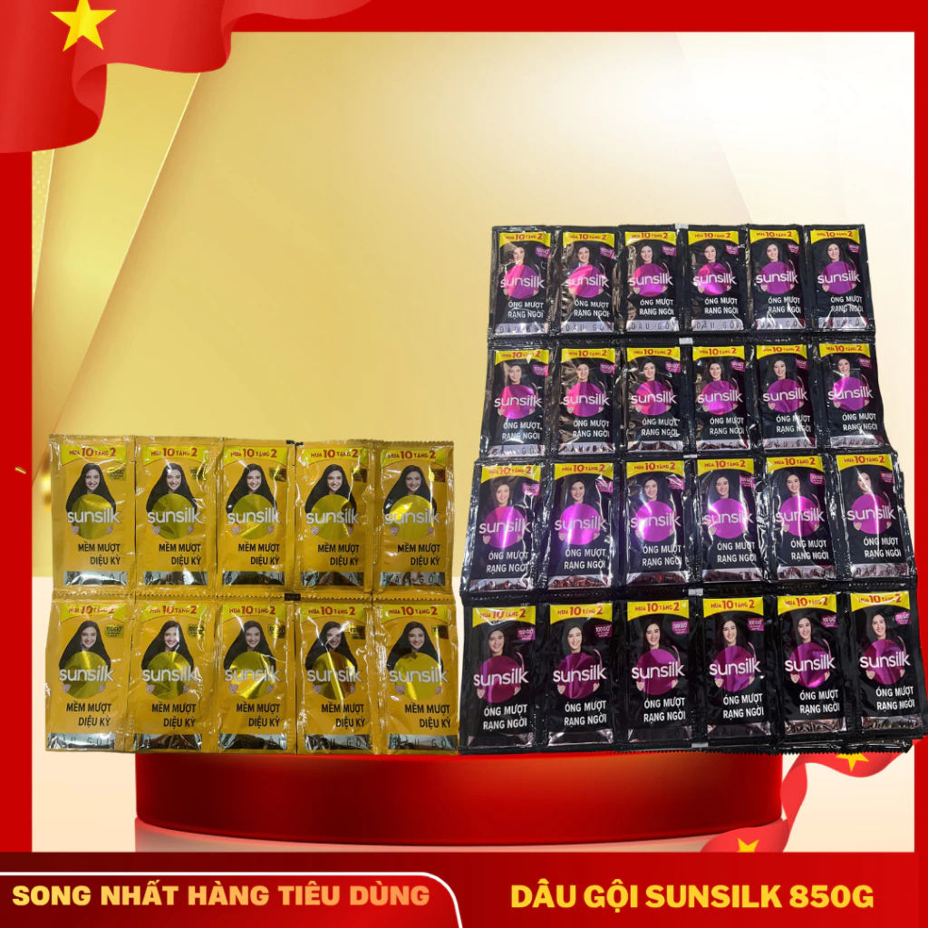 Dầu Gội & Dầu Xả Sunsilk Dây 6g x 10gói (Lốc 6 Dây)
