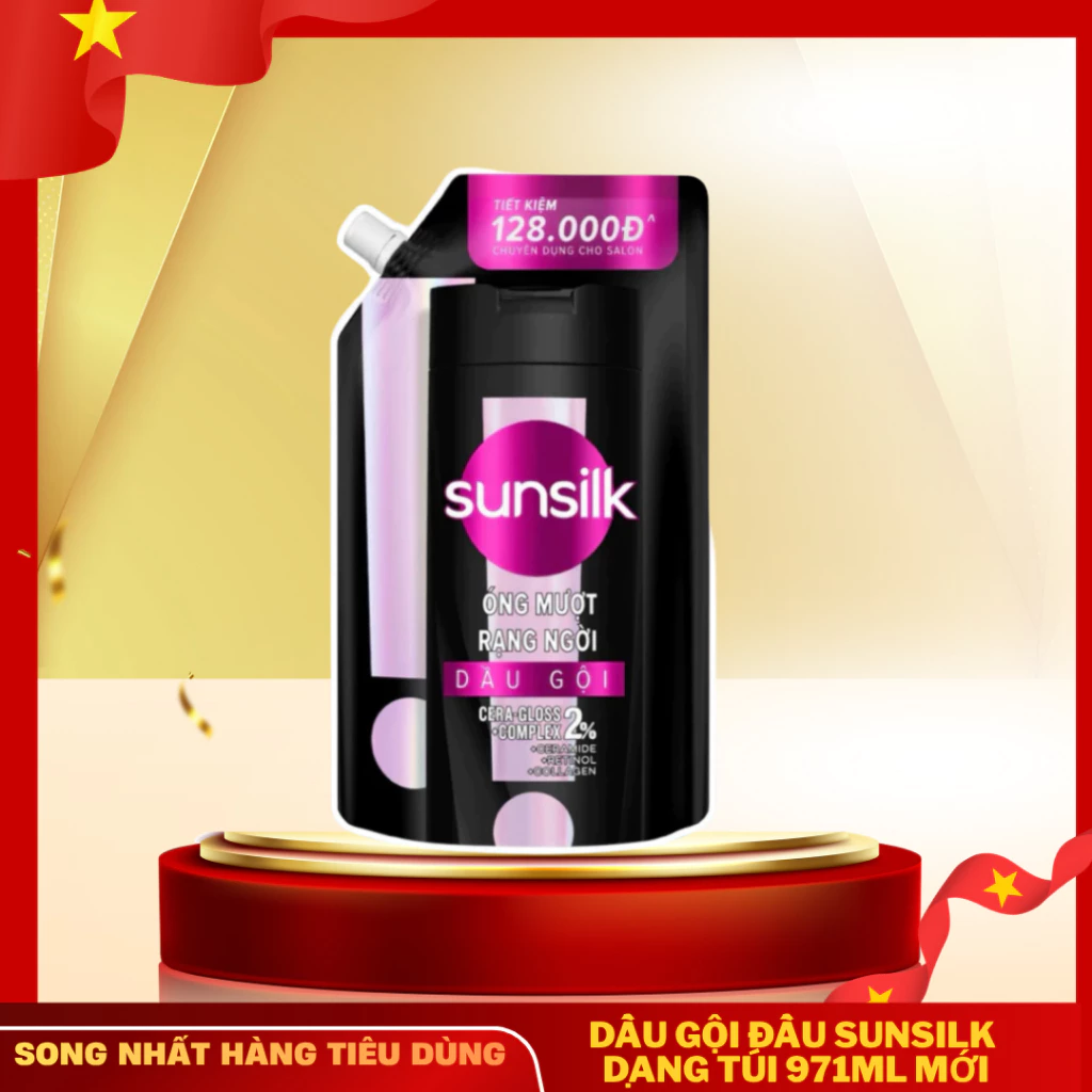(CÓ HÓA ĐƠN) Dầu gội đầu Sunsilk dạng túi 1kg đen óng mượt rạng ngời (MẪU MỚI)