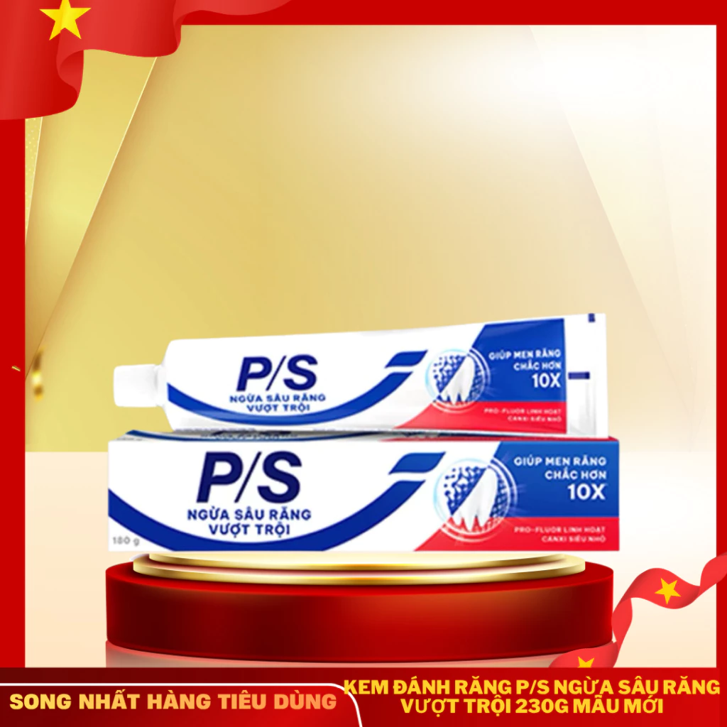 MẪU MỚI (COMBO 2 CÂY-4 CÂY) Kem Đánh Răng P/S Ngừa Sâu Răng Vượt Trội 230G