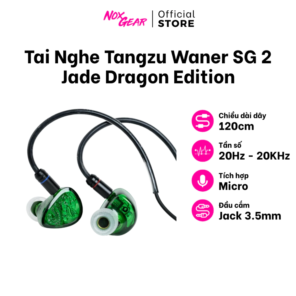 Tai Nghe IEM Tangzu Waner SG 2 Jade Dragon Edition | Tai Nghe In-Ear Đa Dụng Nghe Nhạc Chơi Game - Hàng Chính Hãng
