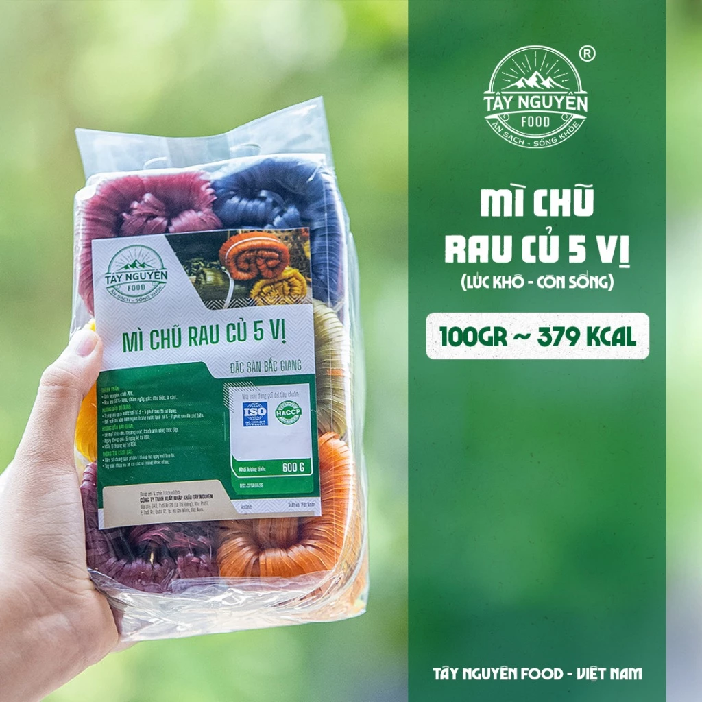 Mỳ chũ rau củ 5 vị 600g Healthy đặc sản Bắc Giang Tây Nguyên Food - Việt Nam