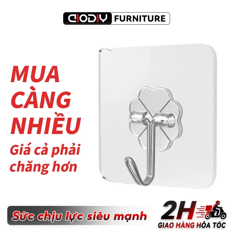 AIODIY combo 10 móc dán tường trong suốt Tái sử dụng không để lại dấu vết Khả năng chịu lực mạnh mẽ