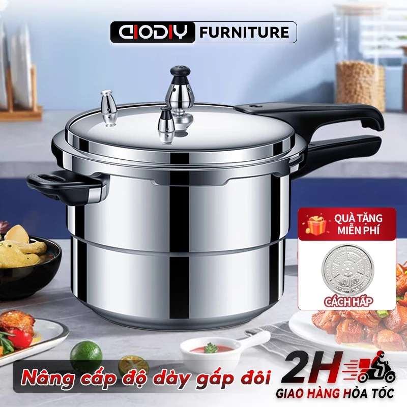AIODIY Nồi áp suất Hợp Kim Nhôm Áp Suất Nồi 3.5/5.5/10/14L Nồi áp suất bếp từ Có thể sử dụng cho bếp điện từ