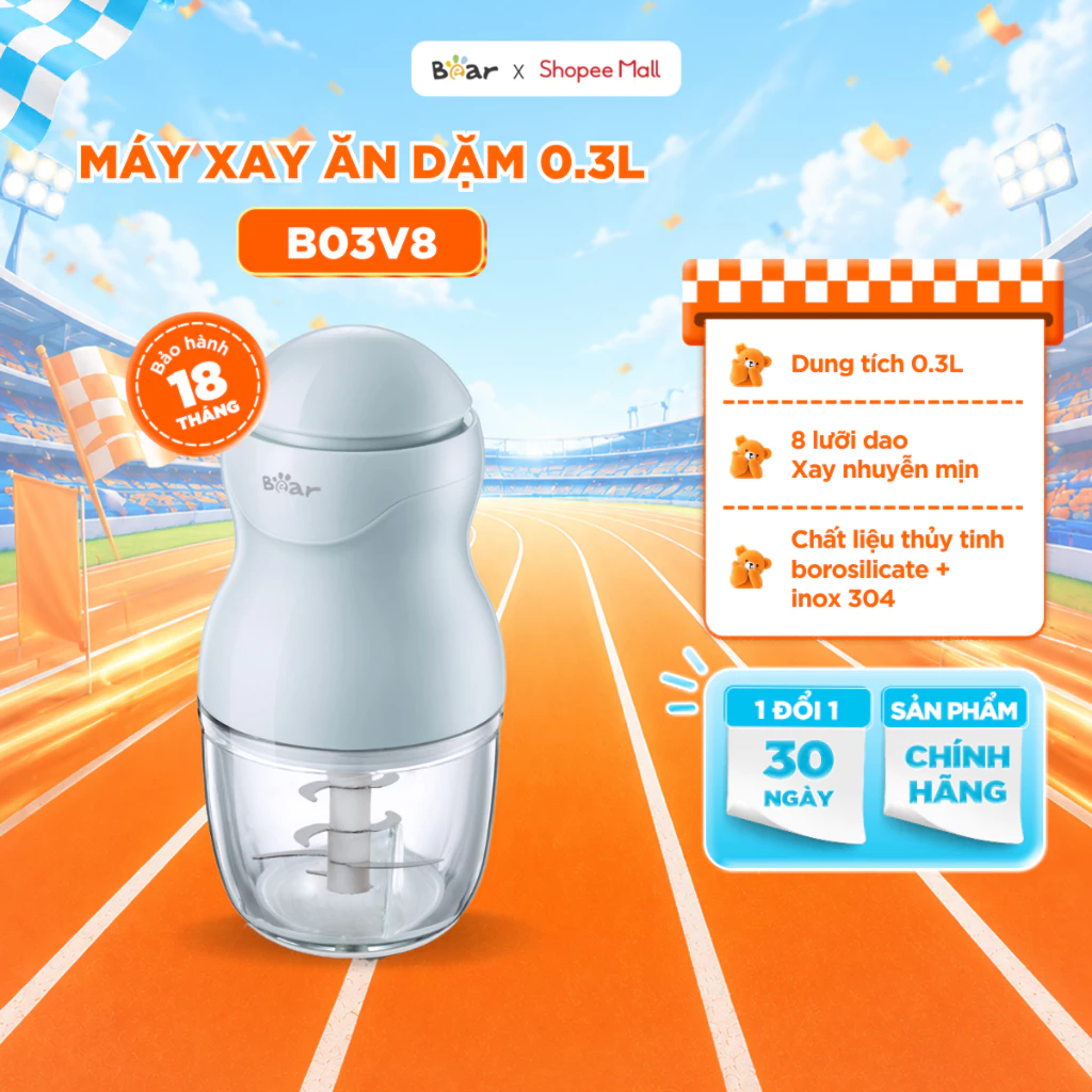 [KOL] Máy Xay Ăn Dặm BEAR 0.3L Cho Bé GR-B03V8