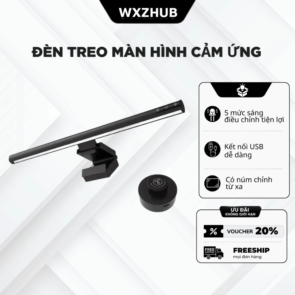 Đèn Treo Màn Hình Cảm Ứng Bảo Vệ Mắt, Đèn Màn Hình PC 3 Chế Độ Sáng, Cảm Ứng/Điều Khiển Từ Xa
