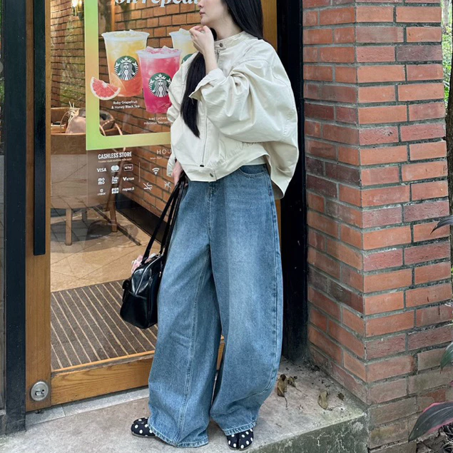 [VOUCHER 100K 8/8] Quần Jeans Nữ Ống Phồng Dáng Rộng Basic Nhiều Màu Chất Liệu Jeans Cao Cấp - Đứng Form Đi Học Đi Làm