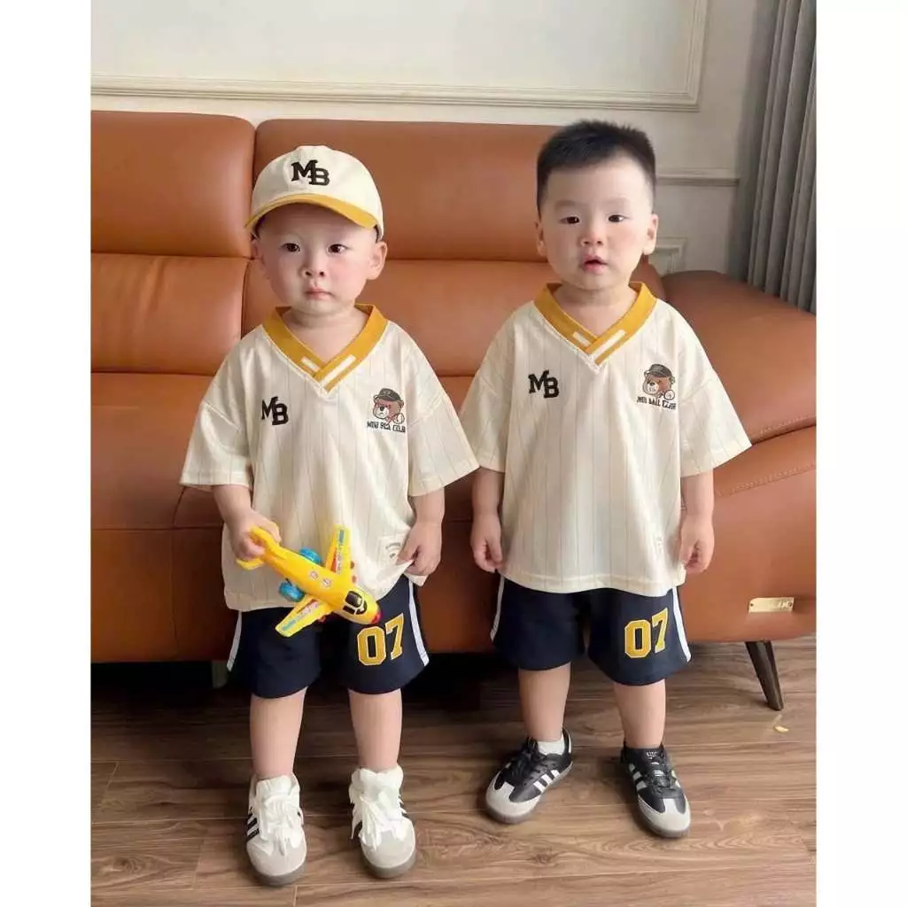 sét bộ thể thao số MB 07 dành cho bé trai chất liệu thông hơi thoáng mát size 8-20kg QC 34