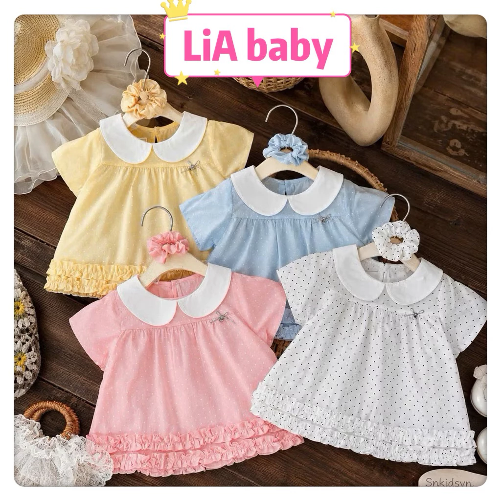 [Tặng buộc tóc ] Áo bé gái cổ sen phối bèo siêu xinh siêu điệu cho bé đi học đi chơi(9-35kg)-A72