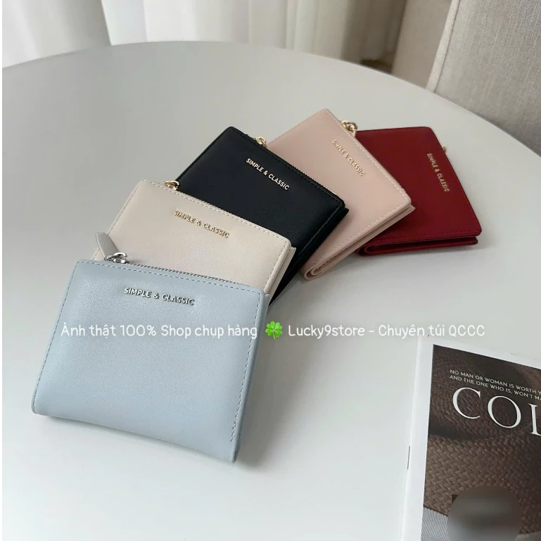 Ví nữ YaDas da mềm cao cấp Ví mini nhiều ngăn đựng tiền thẻ khoá kéo B024