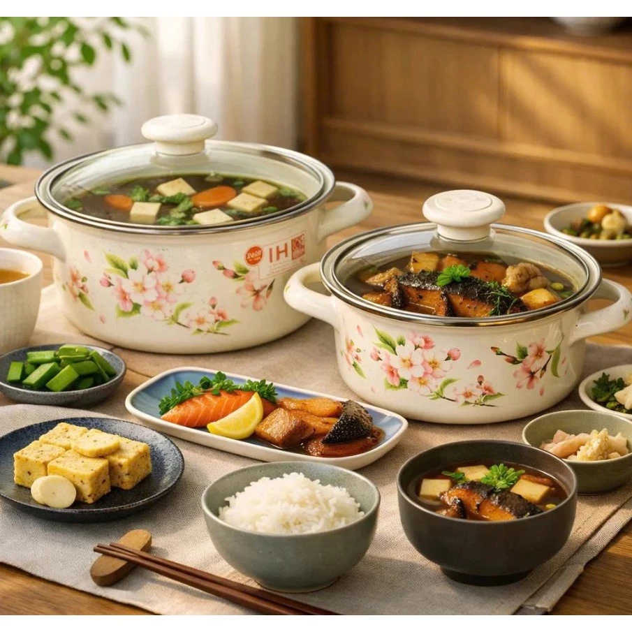 Nồi tráng men Fujihoro nắp kiếng - Sx tại Thái Lan - Hàng chính hãng, bảo hành 12 tháng
