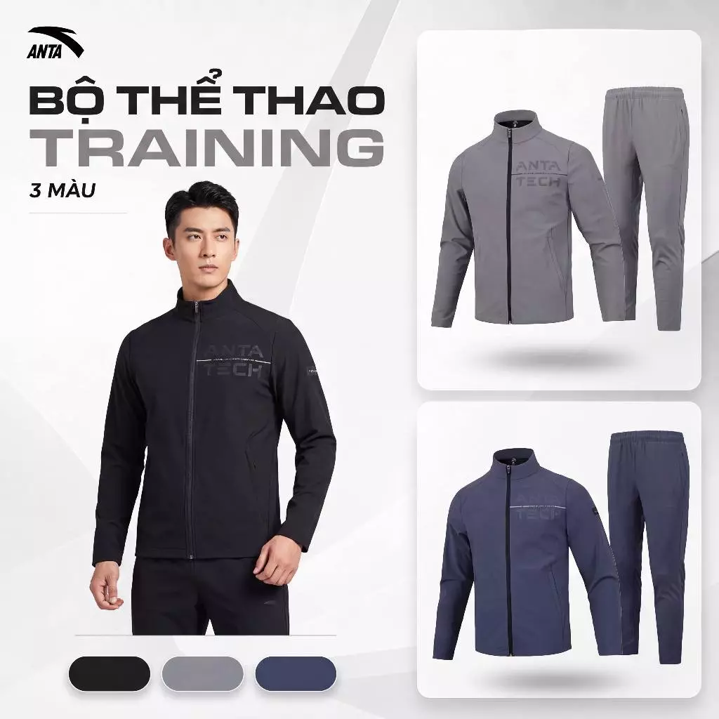 Bộ Gió Ép Nỉ ANTA Teck Cao Cấp - Form SlimFit Ôm Dáng, Tôn Dáng Từ S đến XXL