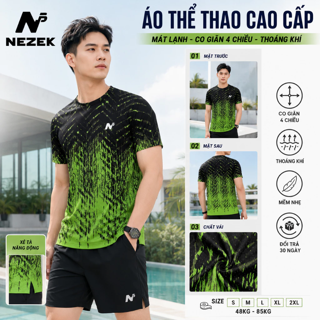 Áo Thể Thao Nam Bigsize 48Kg-88Kg Phù Hợp Chạy Bộ, Thể Thao, Không Xù - INDX |Nezek