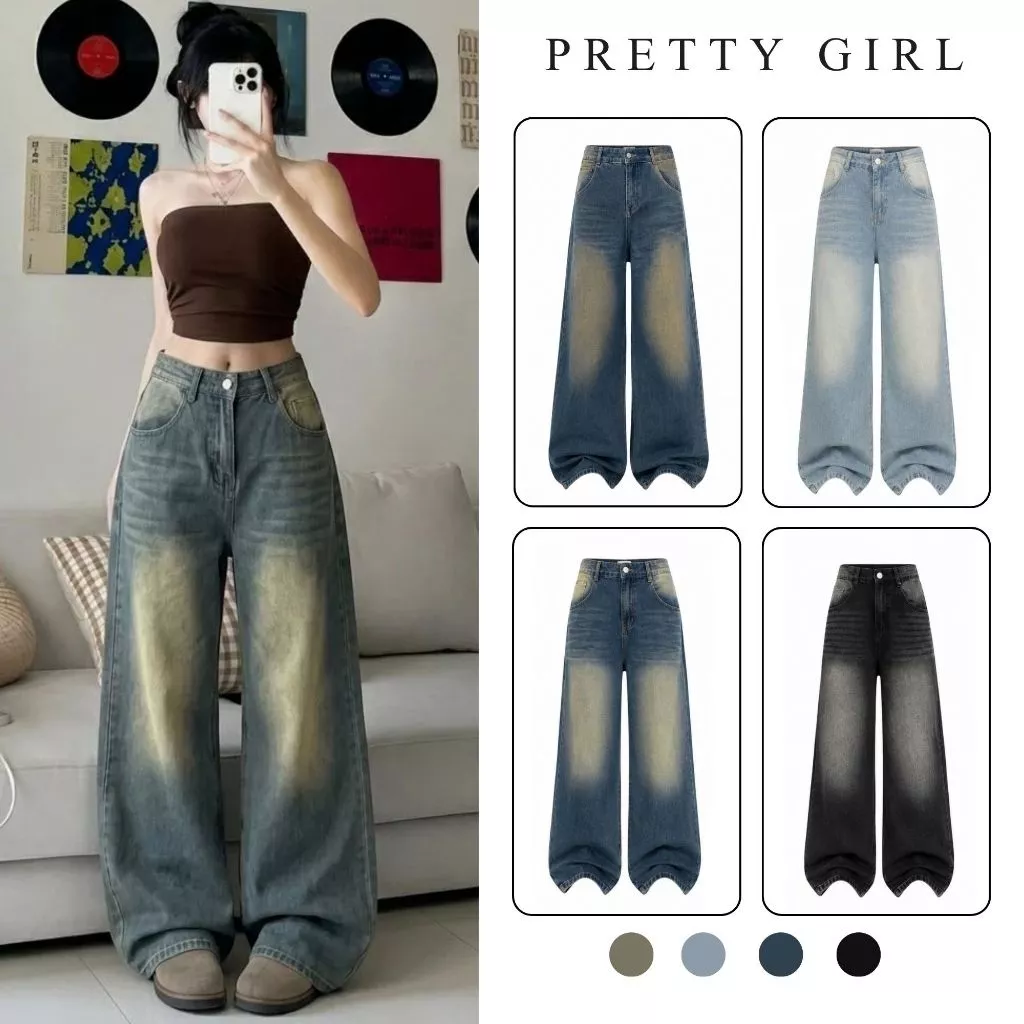 Quần Jean Ống Rộng Suông Basic Dễ Mix Đồ Năng Động,Quần Jean JSR Dài chất liệu Denim form nam nữ