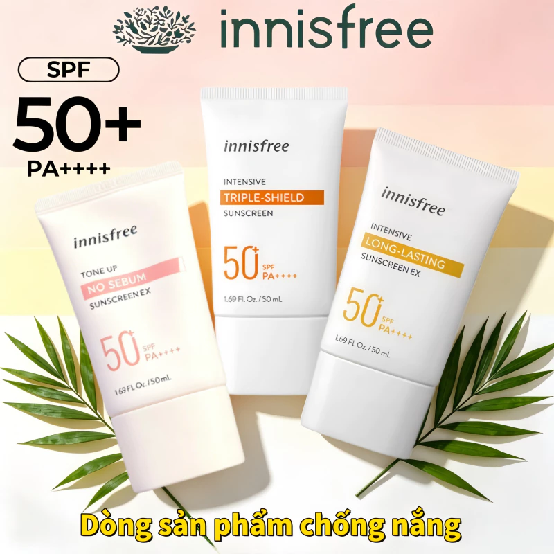 [mẫu mới] Kem Chống Nắng Innisfree 50ml / Intensive Triple Care / Tone Up No Sebum EX SPF 50+ PA++++