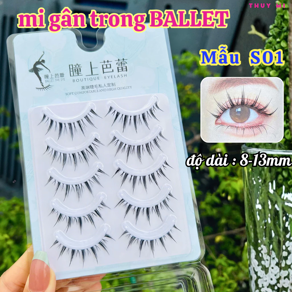 S01 Mi Giả Gân Trong Gân Đen  Ballet The Eye Sợi Tia Mắt To Tròn Thủy Mi