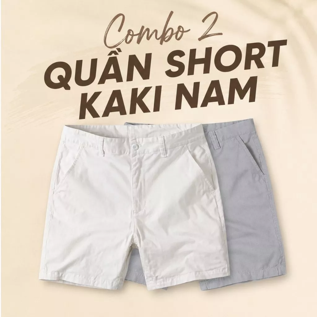 Combo 2 quần short kaki nam ZGO cotton dày mềm form quần kaki trên gối QKAKI12