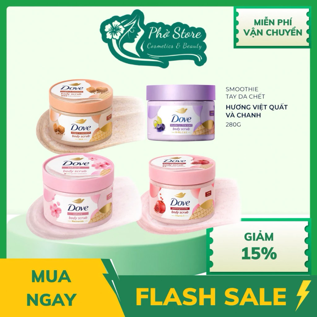 [MẪU MỚI 2026] Smoothie Tẩy Tế Bào Chết Body Dove Chăm Da Sáng Mịn 280g