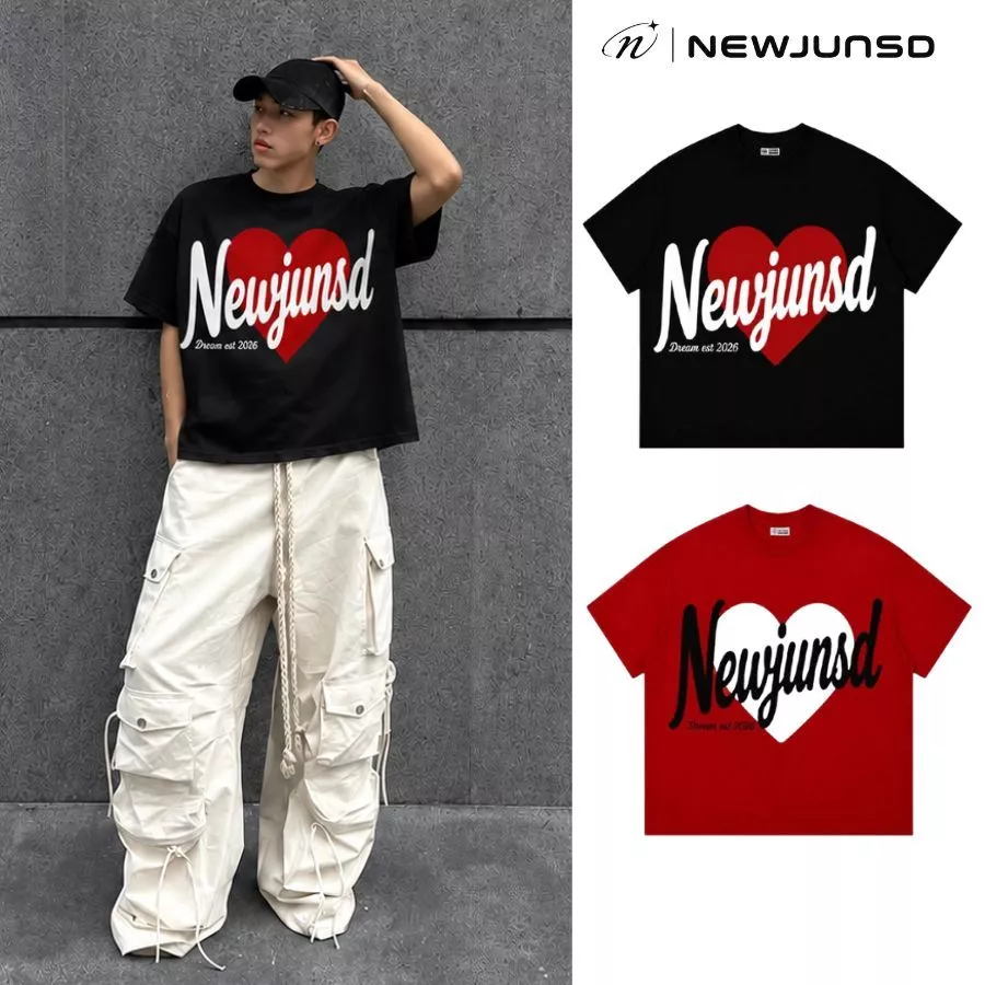 Áo Thun Form Boxy VALENTINE NEWJUNSD  chất liệu 100% cotton cao cấp unisex nam nữ 270GSM