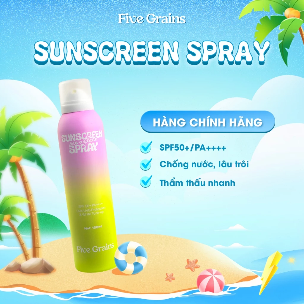 [KOC] Xịt chống nắng Cao cấp Five Grains nâng tone Pro-Xylane 160ML