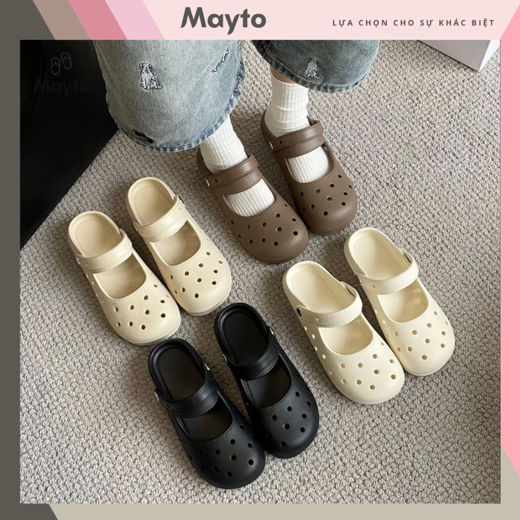 Giày búp bê nữ kiểu dáng mary-jane có quai hậu trơn dễ thương Mayto CS-304
