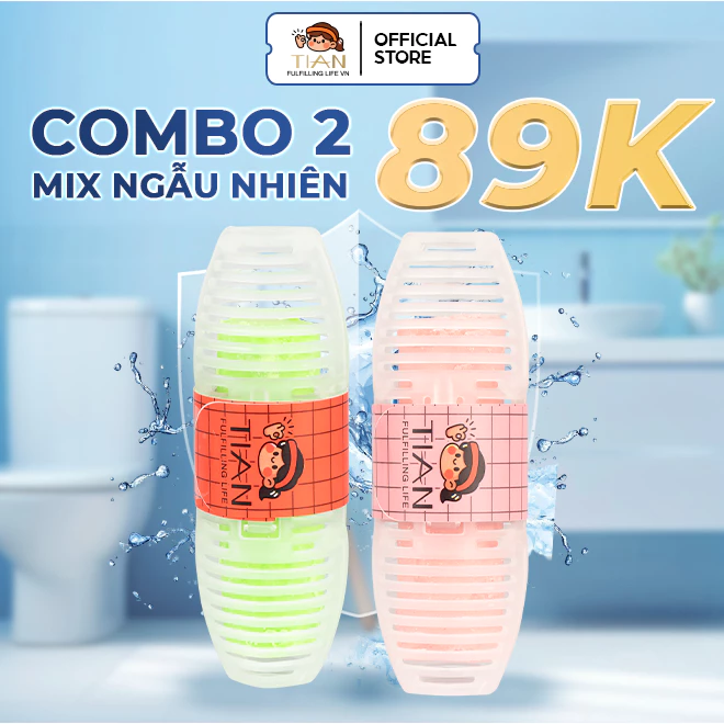 [QUÀ TẶNG COMBO 3 TỎA HƯƠNG] Lọ Treo Vệ Sinh Bồn Cầu TIAN – 400 Lần Xả, Tạo Bọt Khử Mùi Thơm Tự Nhiên, Diệt Khuẩn E.coli
