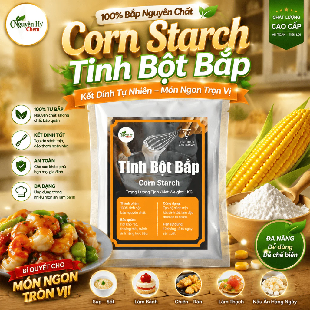 Tinh Bột ngô (tinh bột bắp) gói 0.5- 1kg (MS 293)
