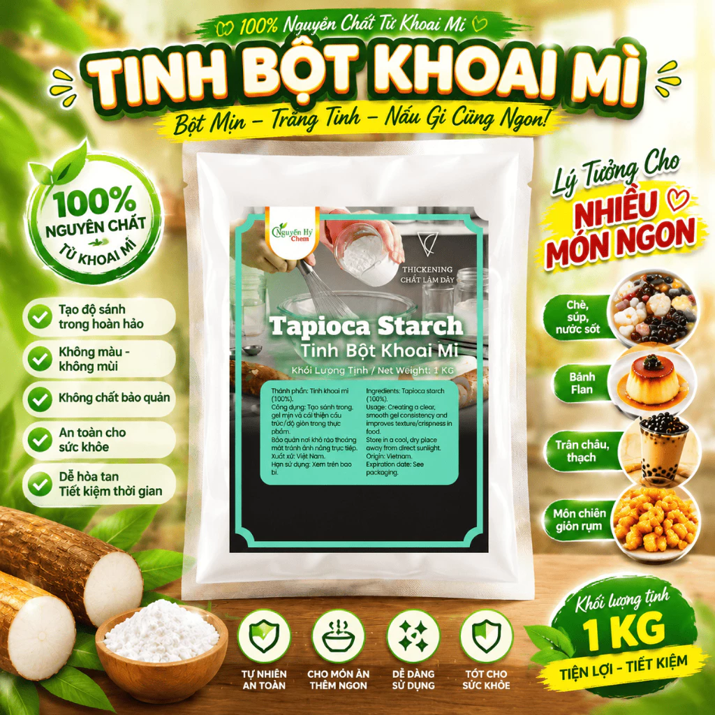 1KG Bột làm bánh bột lọc - Bột năng - Tinh bột sắn (Khoai mì)