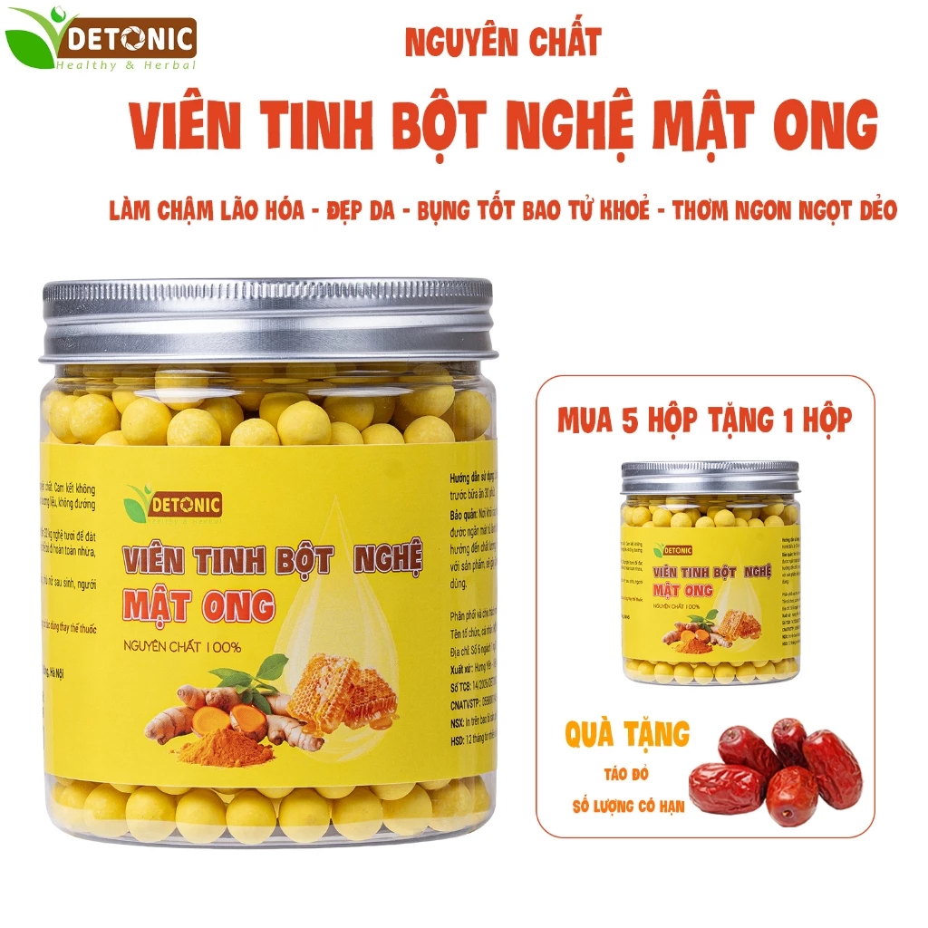 Tinh Bột Nghệ Và Mật Ong Nguyên Chất DETONIC thành phần tinh bột nghệ,mật ong,sữa mật ong nguyên chất