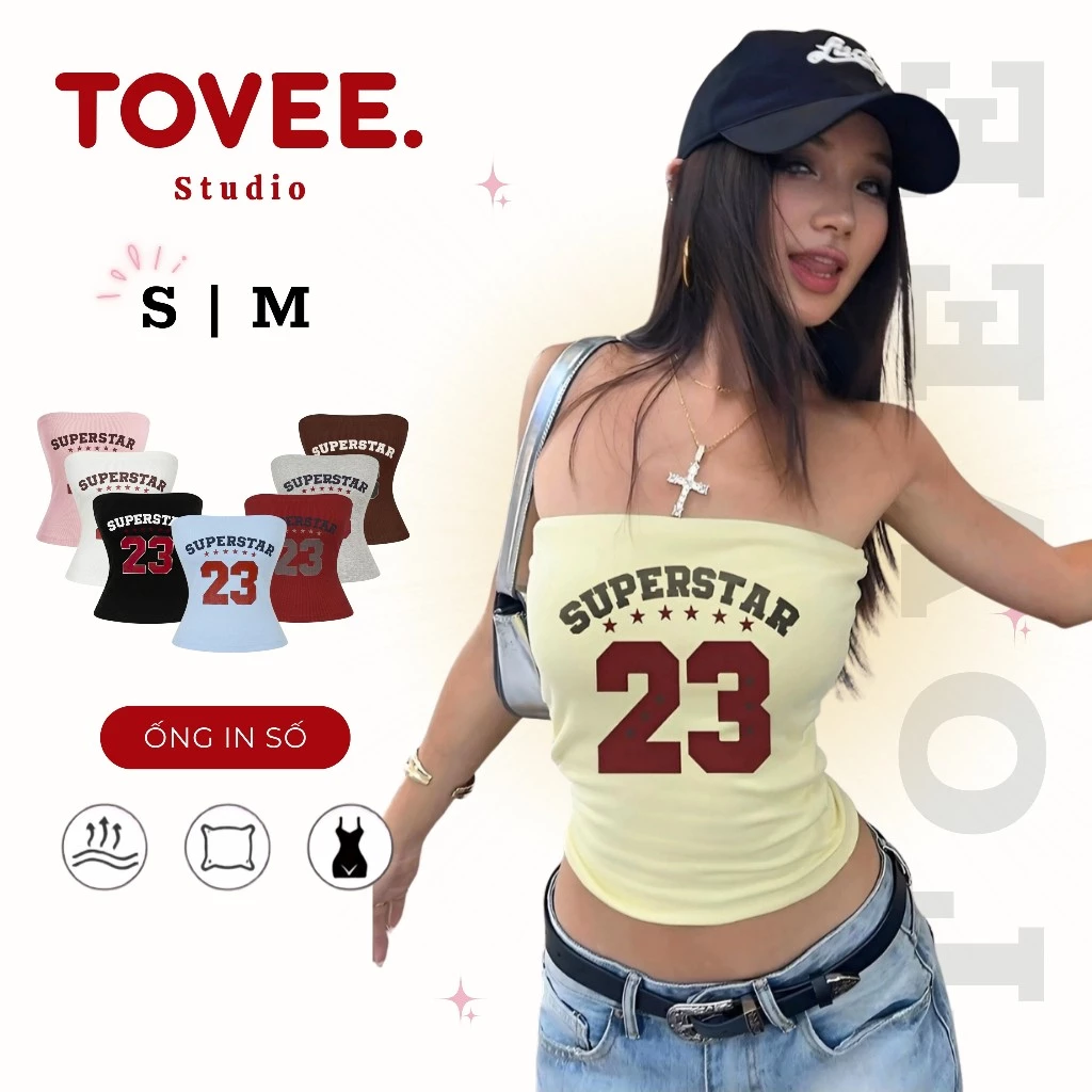 Áo ỐNG SUPERSTAR 23 Chất Thun Borip Lụa DD32, Áo Quây Nữ Kiểu In Hình Nhiều Màu TOVEE