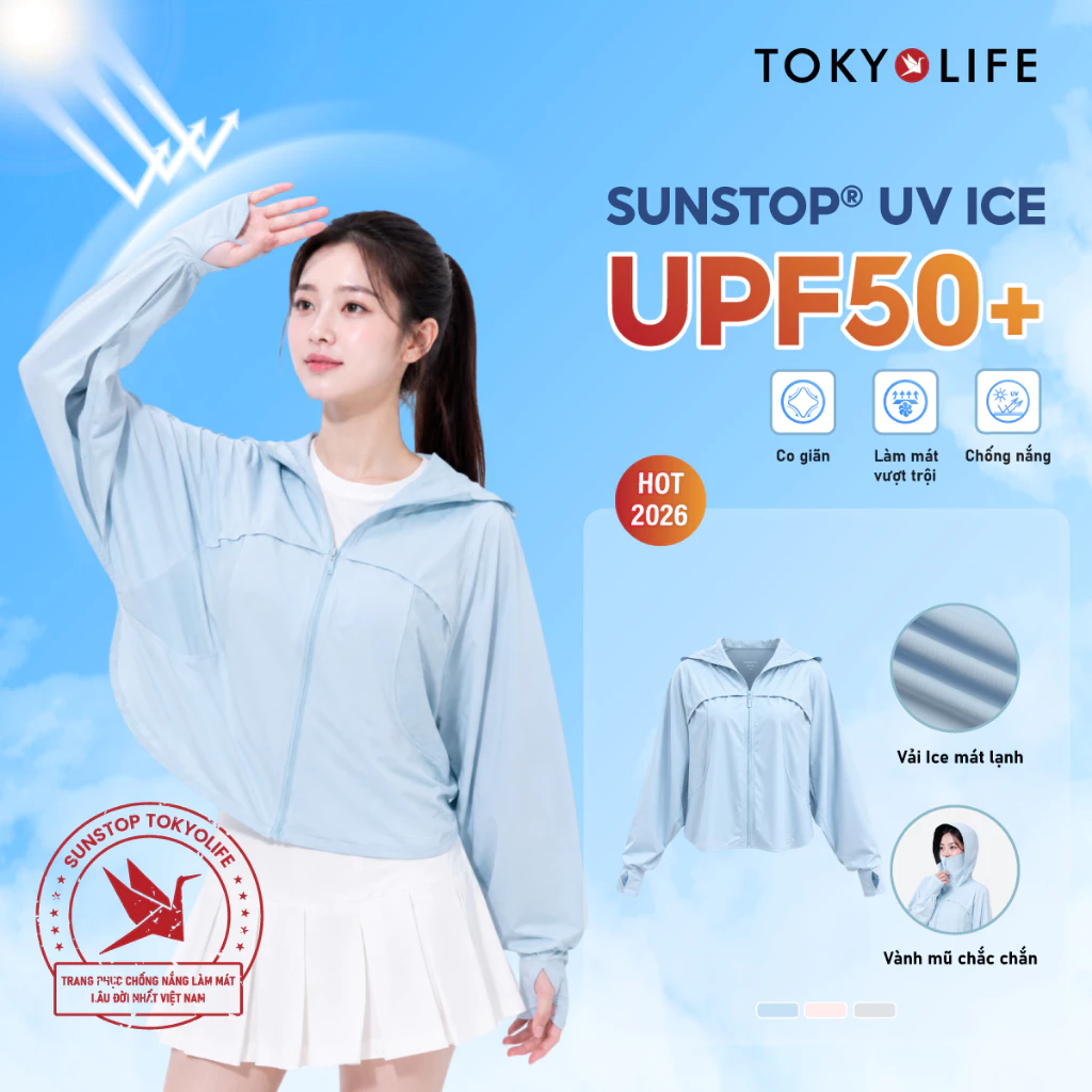 Áo khoác chống nắng nữ SunStop Ice TOKYOLIFE dáng suông rộng chất vải mát lạnh thóang khí 40005810 TDH