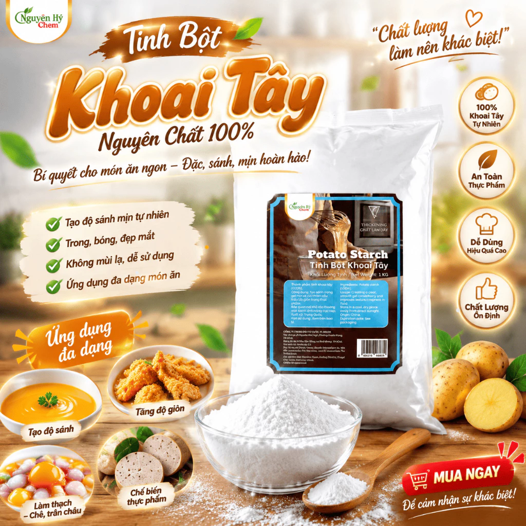 1kg / 500g_ Tinh bột khoai tây nguyên chất_ siêu rẻ chất độn thực phẩm tăng độ dai, kết dính cho sản phẩm