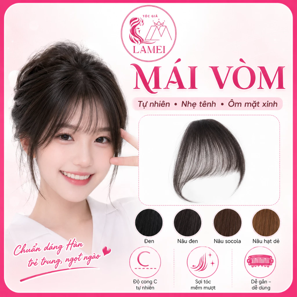 Tóc Giả Mái Thưa Vòm Ôm Mặt Phong Cách Hàn Quốc Lamei