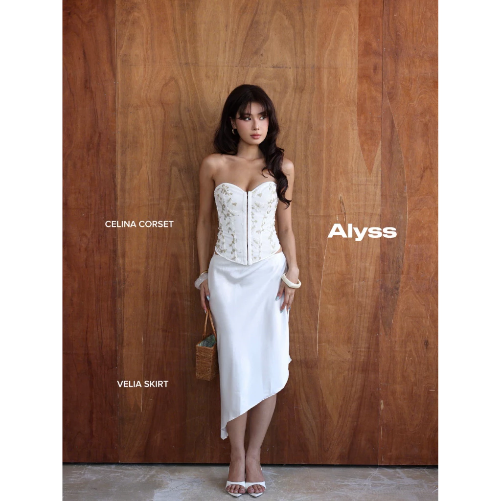 [Mới] Chân Váy Cạp Trễ Dứoi rốn 5cm VELIA SKIRT - Chân Váy Lụa Ngọc Trai Midi Skirt Siêu Slay