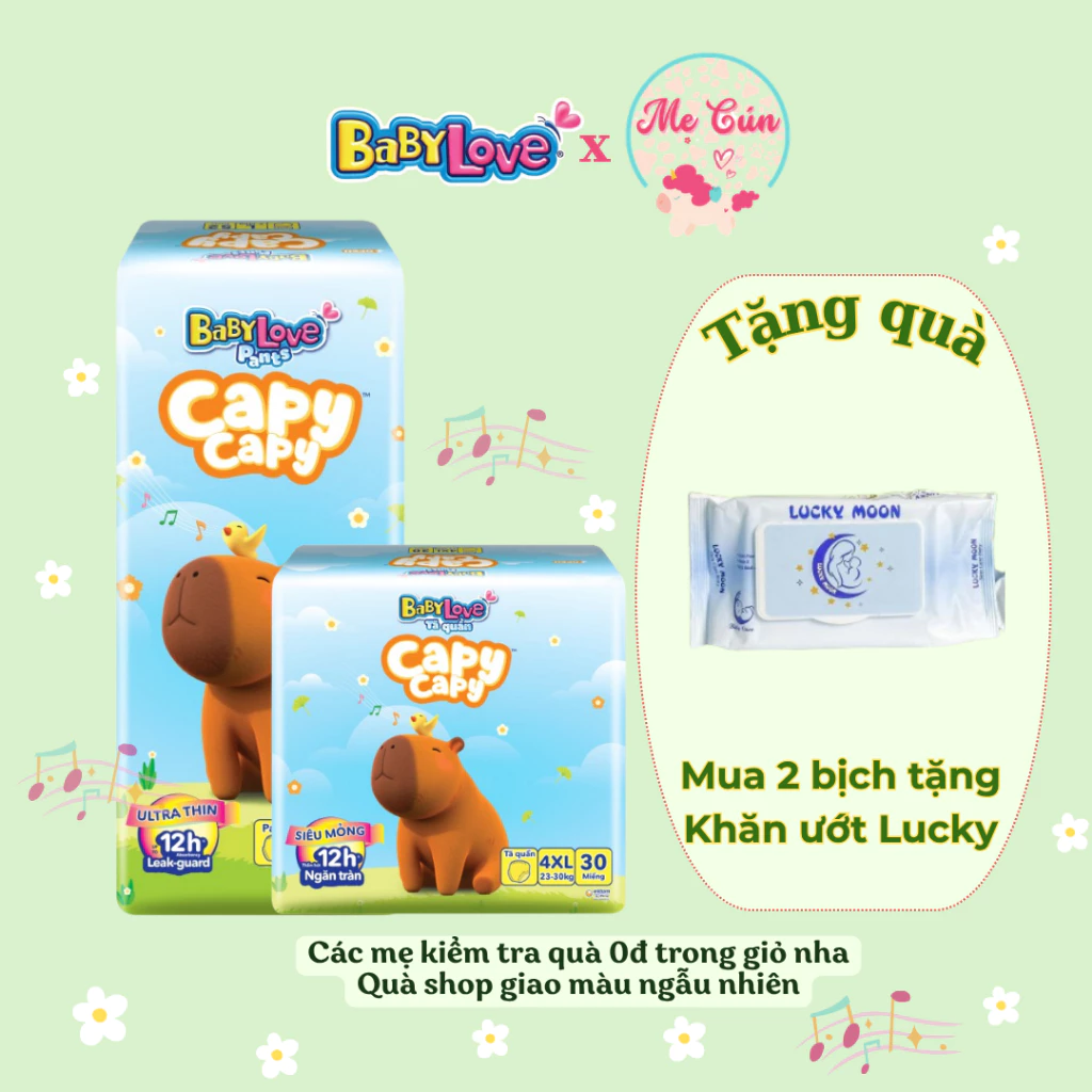 Tã quần Baby Love CAPY CAPY siêu mỏng ngăn tràn, đủ size cho bé yêu