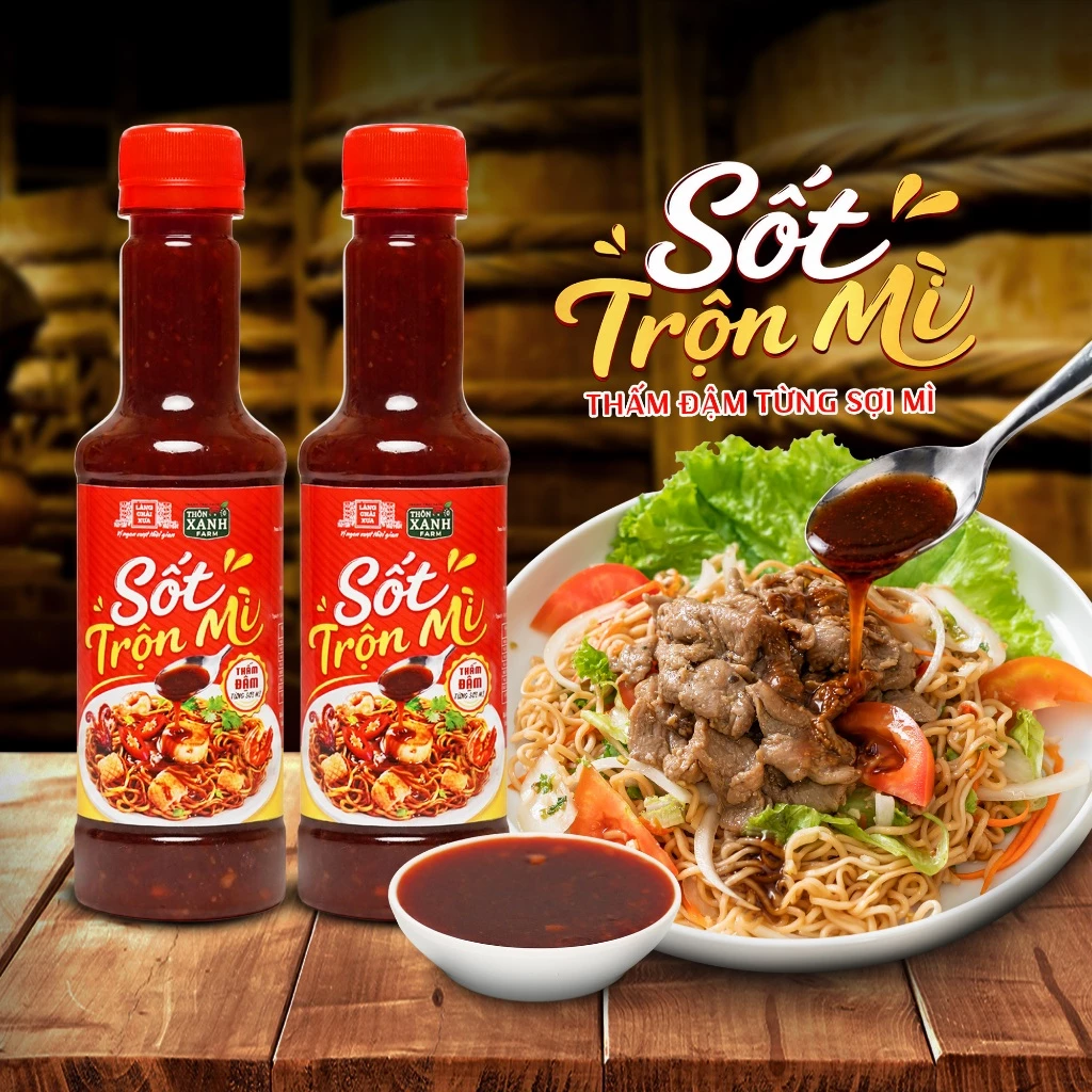 Combo 2 Chai Sốt Trộn Mì Làng Chài Xưa 300g - Thấm đẩm từng sợi mì - Trộn là ngon ăn là dính