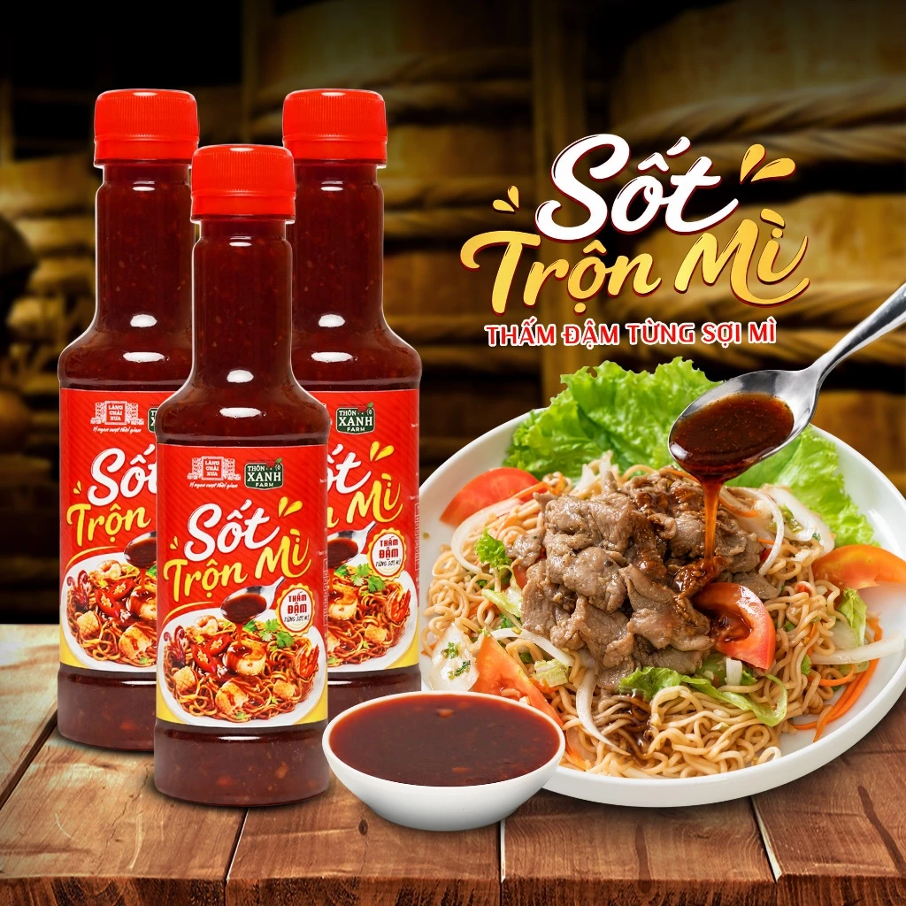 Combo 3 Chai Sốt Trộn Mì Làng Chài Xưa 300g - Thấm đẩm từng sợi mì - Trộn là ngon ăn là dính