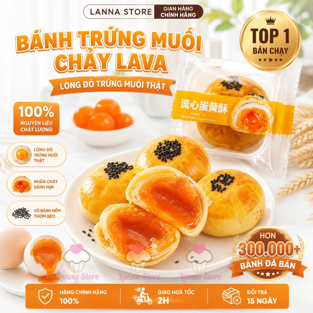 【NHẬP KHẨU +COMBO 5 CÁI】Bánh Liu Pía Khay Trứng Chảy Ngàn Lớp  Thơm Ngon Egg Yolk Puff Ăn Vặt Hot