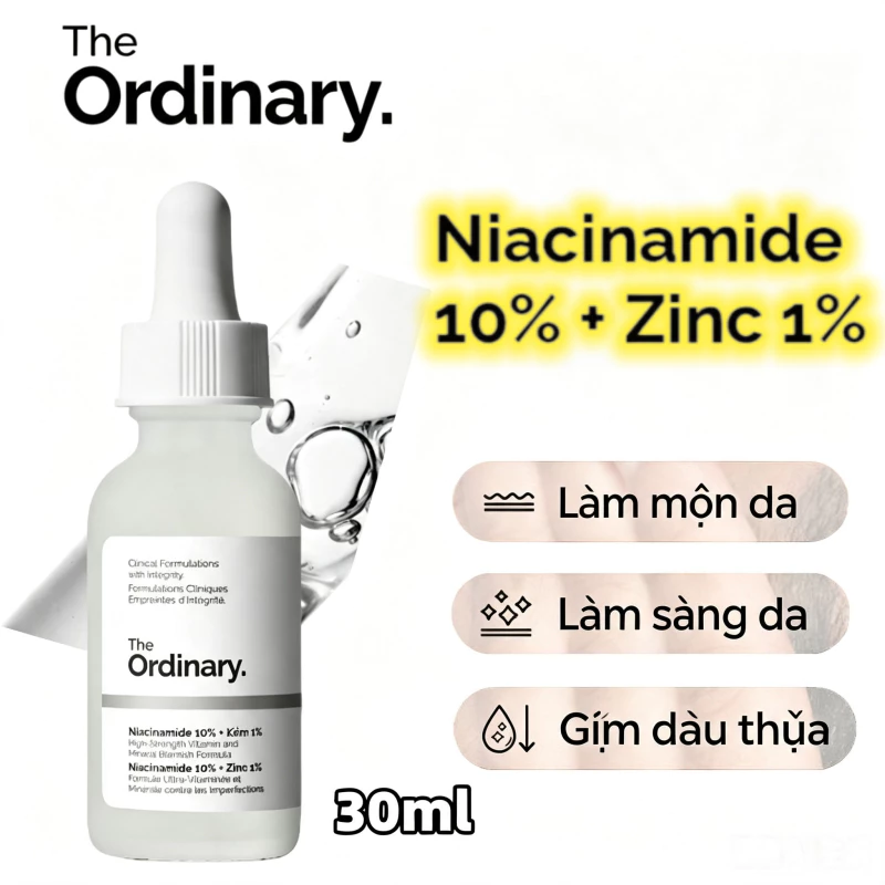 Serum Niacinamide 10% + Zinc 1% The Ordinary 30ml kiểm soát dầu nhờn hiệu quả