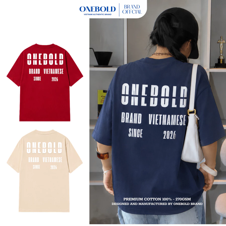 Áo Thun Oversize " VIETNAMESE"  Brand ONEBOLD Cotton 270Gsm, Áo Phông Form Rộng Phong Cách - OB021