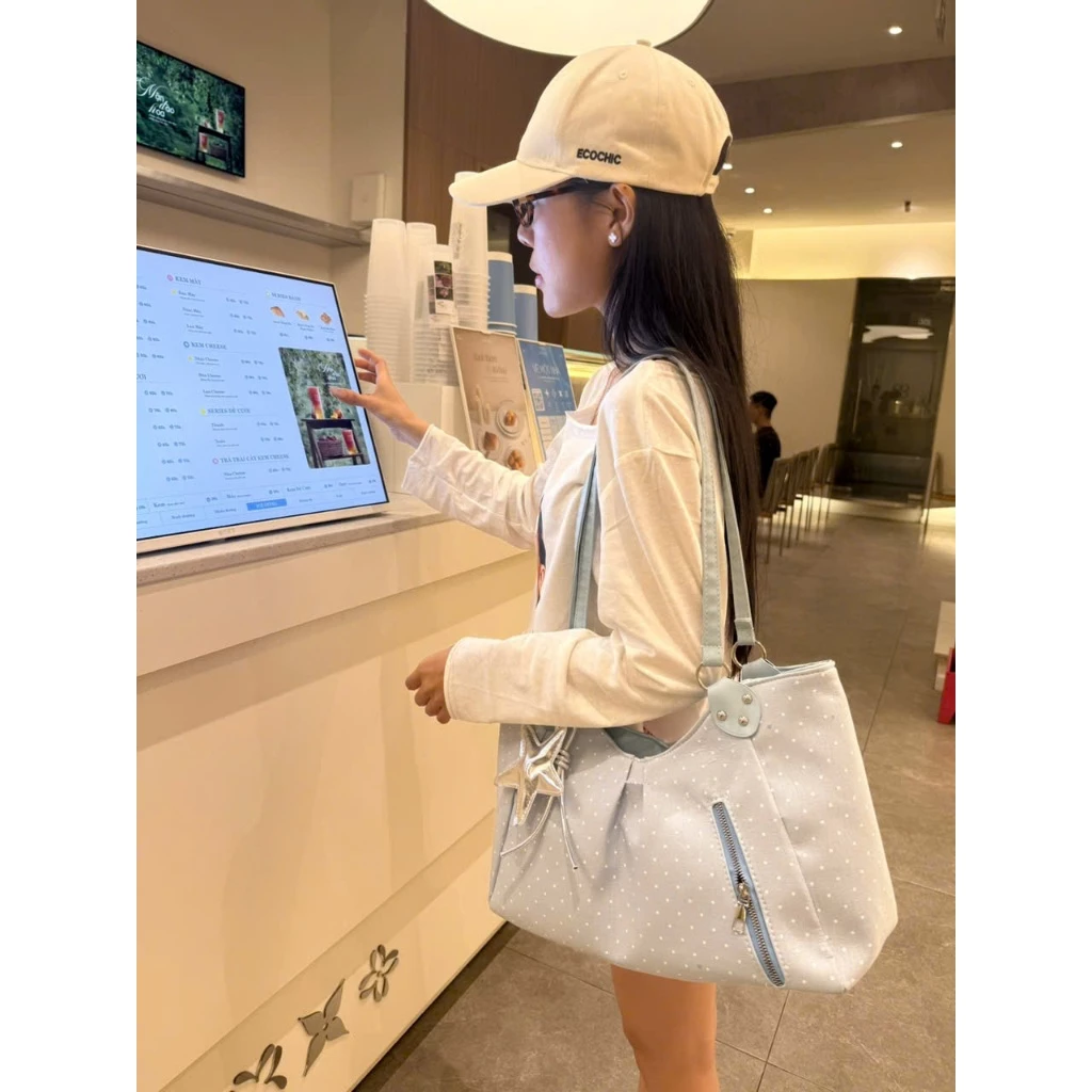 Túi xách nữ đeo chéo đeo vai basic trẻ trung túi công sở size 36 kèm charm ngôi sao bạc BABUMAP _ TDC106
