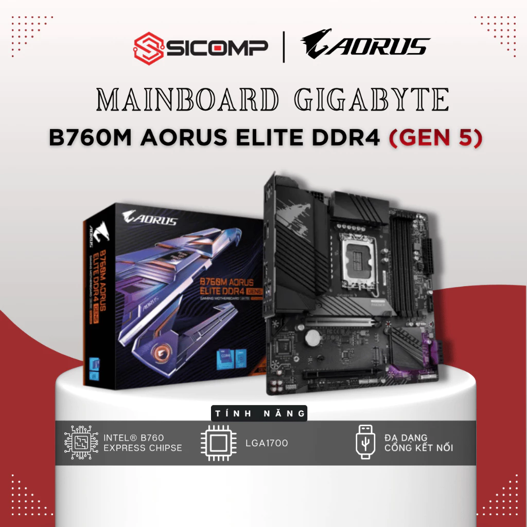 [FV] B760M AORUS ELITE DDR4 GEN5 (2026), CHÍNH HÃNG, BH 3Y