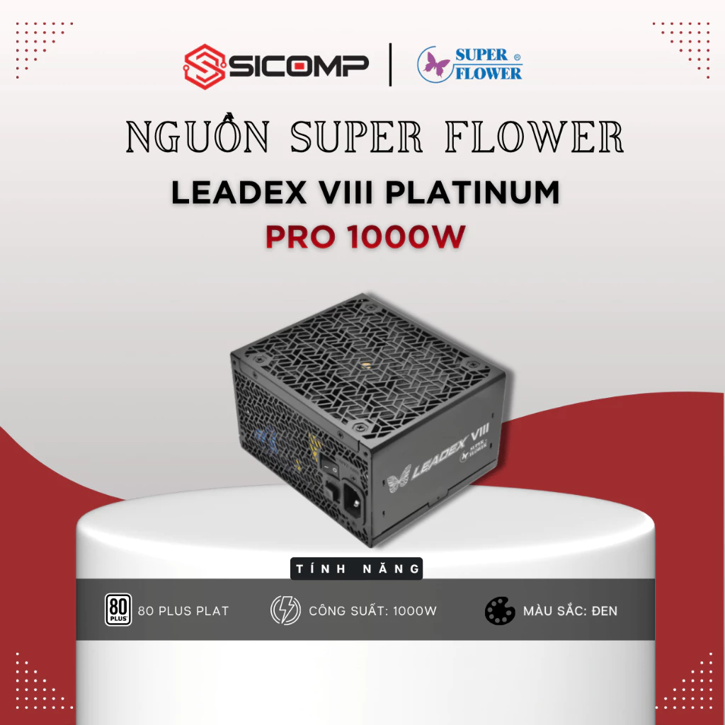 [FV] NGUỒN SUPER FLOWER LEADEX LEADEX VIII Platinum Pro 1000-1200W, BLACK - WHITE ATX 3.1/PCIe 5.1, CHÍNH HÃNG, BH 10Y