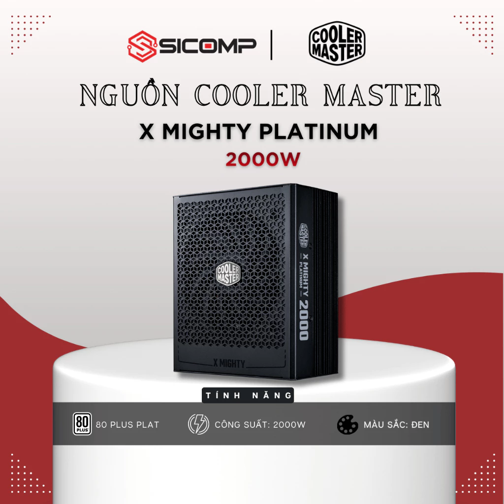 [FULL VAT] NGUỒN COOLER MASTER X MIGHTY PLATINUM 2000W, 2 DÂY PCIE 5.1, ATX 3.1, BH 10 Y