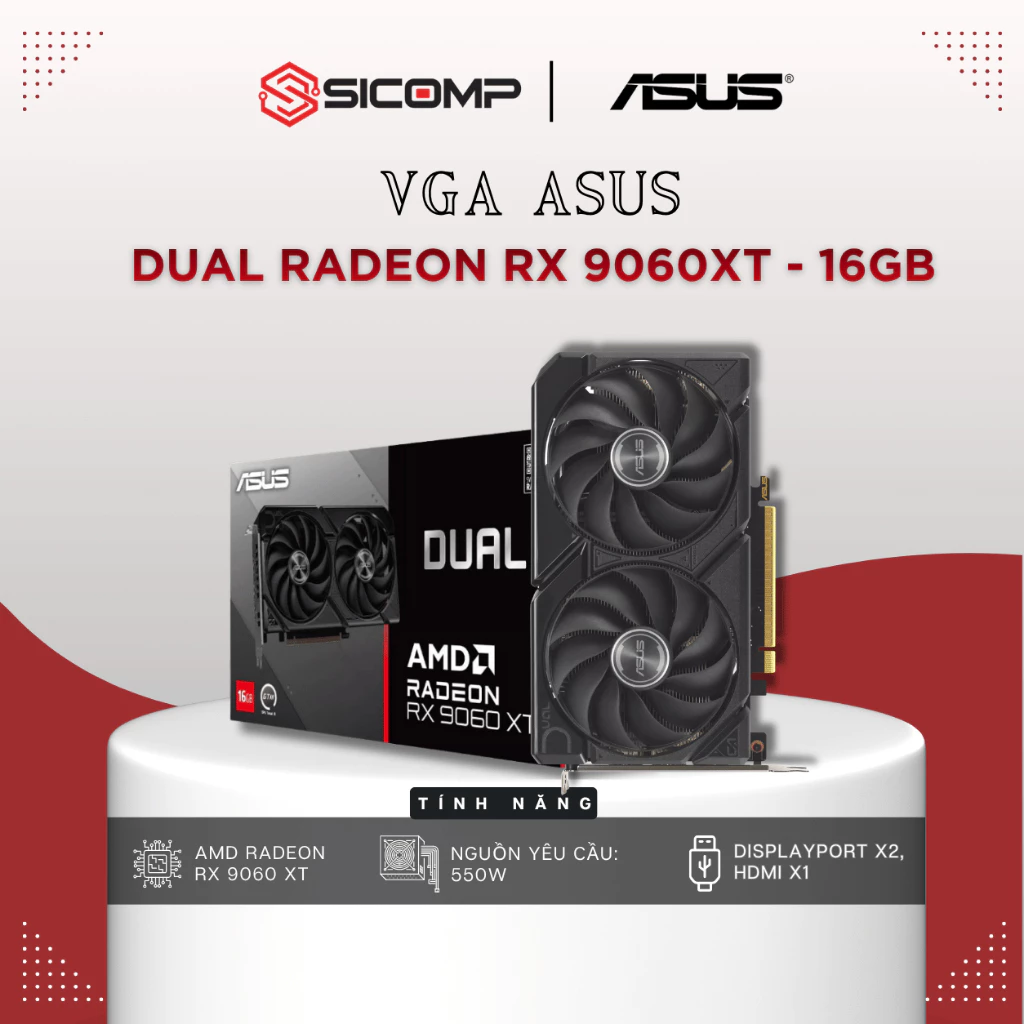[FULL VAT] VGA  ASUS DUAL RX 9060XT - 16GB, BH 36TH