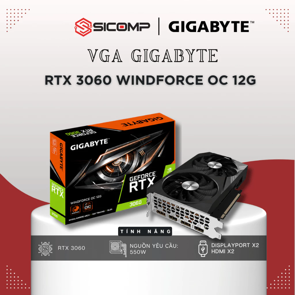 [FULL VAT] GIGABYTE 3060 WINDFORCE OC 12GB, BH 36 THÁNG