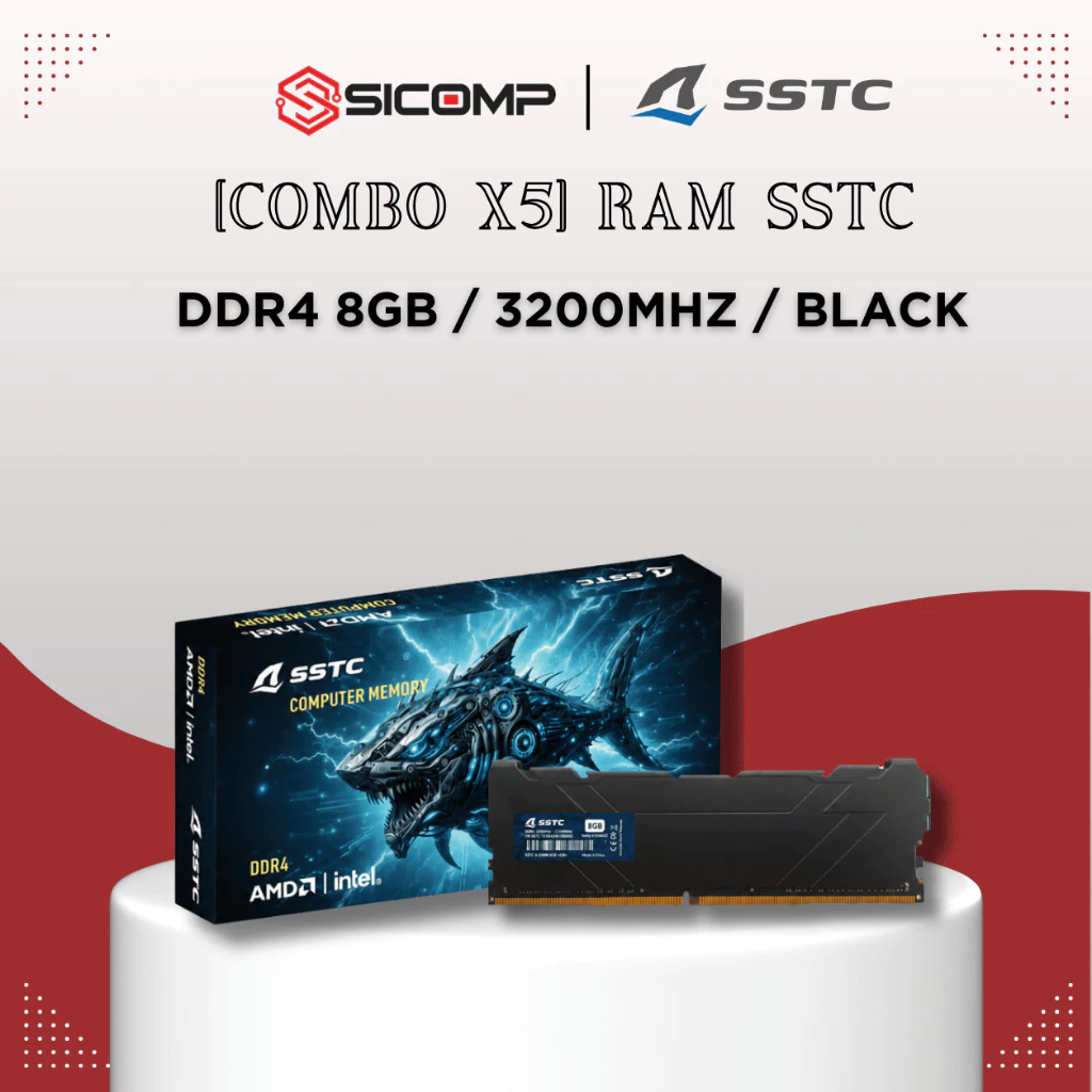 [COMBO X5] RAM SSTC DDR4 8GB / 3200MHZ / MÀU ĐEN