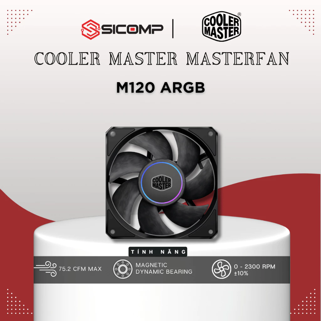 [FULL VAT] FAN COOLER MASTER MASTERFAN M120 ARGB, BH 3 NĂM