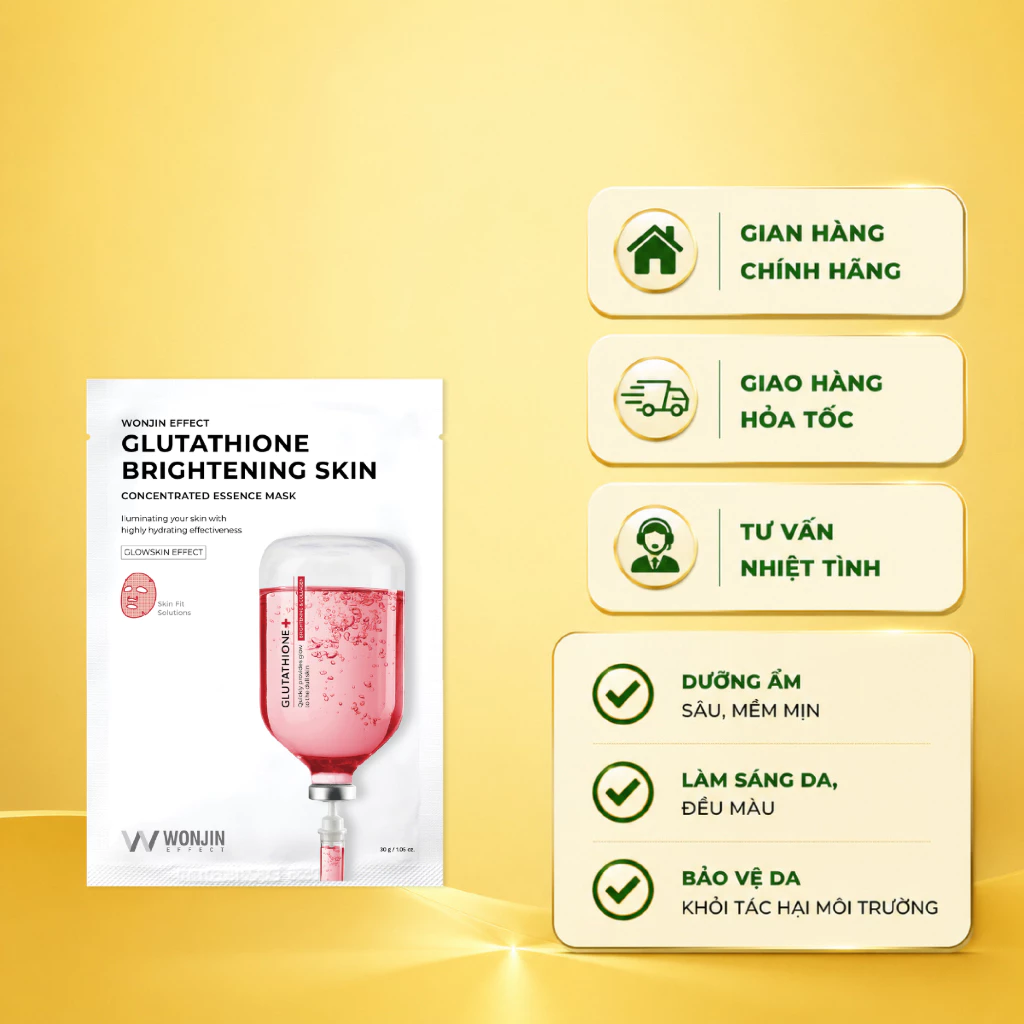 Mặt Nạ Dịch Truyền Glutathione Giúp Dưỡng Sáng, Đều Màu Da Wonjin Effect Glutathone Brightening