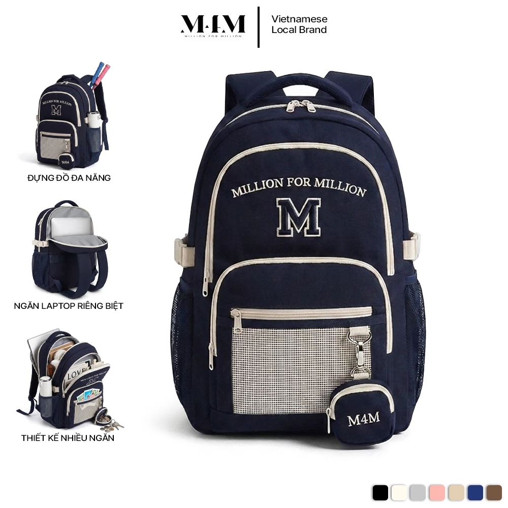 Balo đi học nhiều ngăn nam nữ M4M DYNAMIC Backpack BM010 Cặp học sinh đựng laptop 15.6 inch chống nước thể thao