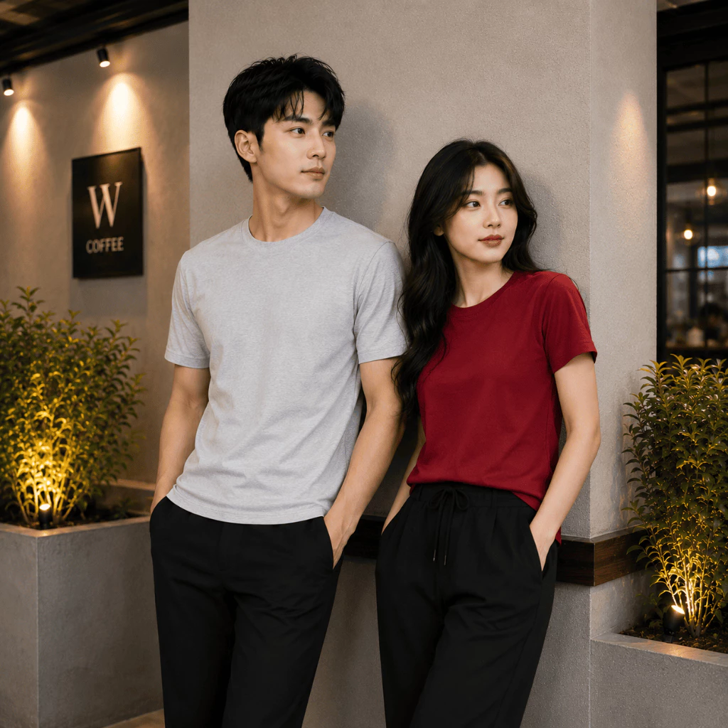 Áo thun trơn nam nữ cộc tay chất thun cotton mát mẻ mùa hè